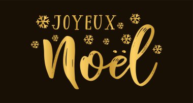 Joyeux Noel, Fransızca 'da logo ya da başlık olarak alıntı yapıyor. Çevirisi Mutlu Noeller. Poster, kart, davetiye için kutlama mektubu.
