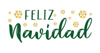 Feliz Navidad İspanyolca 'da logo ya da başlık olarak alıntı yapıyor. Çevirisi Mutlu Noeller. Poster, kart, davetiye için kutlama mektubu.
