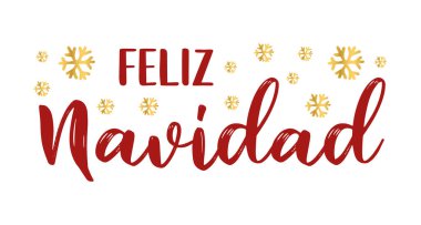Feliz Navidad İspanyolca 'da logo ya da başlık olarak alıntı yapıyor. Çevirisi Mutlu Noeller. Poster, kart, davetiye için kutlama mektubu.