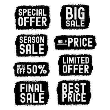 El yapımı satış alıntıları. Pankart, etiket, etiket, etiket. Özel Teklif, Büyük Satış, Yarı Fiyat