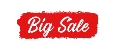El çizimi Big SALE 'den bir alıntı. Broşür, poster, reklam, etiket için ticari harfler çizilmiş..