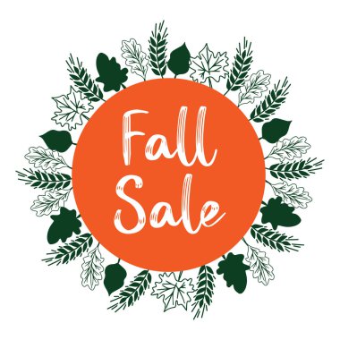 Etiket, logo ya da rozet, afiş, afiş, başlık, poster için el yapımı sonbahar indirimi alıntısı. Harf