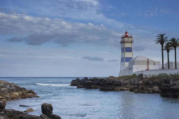 Lighthouse Cascais Nice Evening May View Beautiful View Bay — Stock Photo, Image