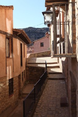 Ortaçağ şehir Albarracin Aragon, İspanya Teruel ilinde içinde toplayan