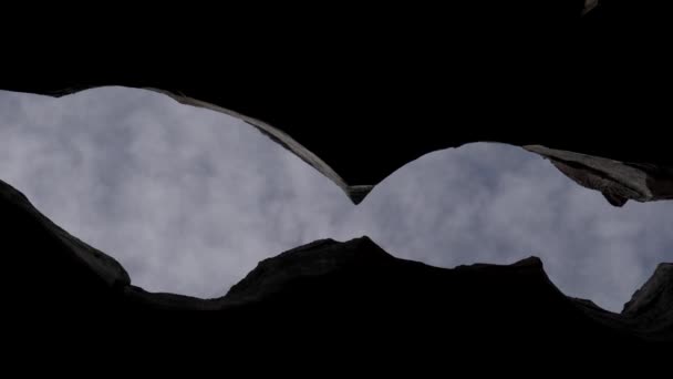 Rock Crack Clouds Background — Stock Video