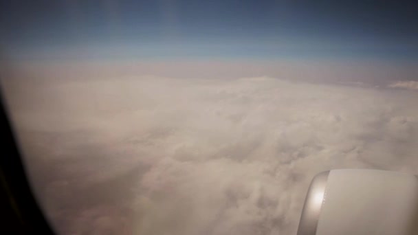 Nubes Cielo Vistas Desde Avión Viaje Marruecos Plano Aéreo — Vídeo de stock