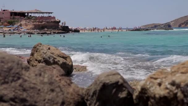 Cala Comte Ibiza Plage Image Niveau Sol Dans Une Crique — Video