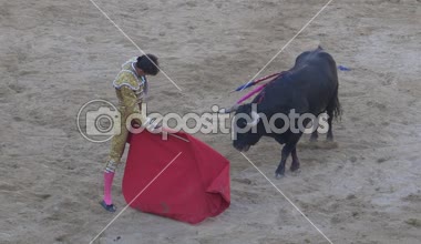 Requena, İspanya - 2 Eylül 2017: Bullring, Jesus Duque, İspanyol gelenek