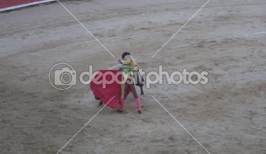 Requena, İspanya - 2 Eylül 2017: Bullring, Jesus Duque, İspanyol gelenek