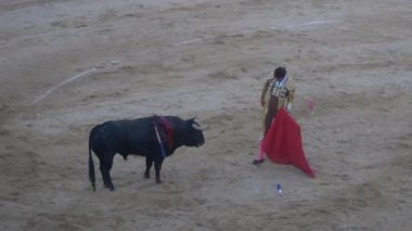Requena, İspanya - 2 Eylül 2017: Bullring, Jesus Duque, İspanyol gelenek