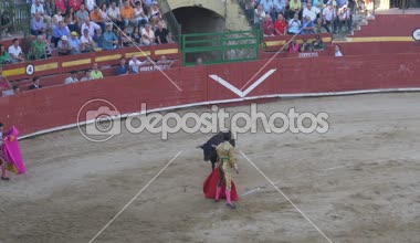 Requena, İspanya - 2 Eylül 2017: Bullring, Jesus Duque, İspanyol gelenek