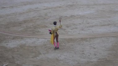 Requena, İspanya - 2 Eylül 2017: Bullring, Jesus Duque, İspanyol gelenek