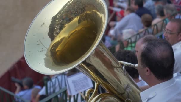 Requena Espagne Septembre 2017 Musiciens Arène Espagne Divertissant Corrida — Video