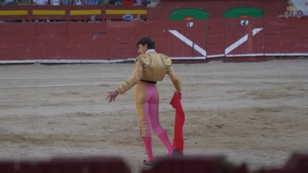 Рекуена Испания Сентября 2017 Коррида Вареа Испанская Традиция — стоковое видео