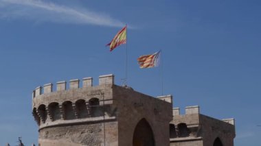 Valencia - İspanya, 22 Eylül 2018: Quart Valencia tarihi kuleleri