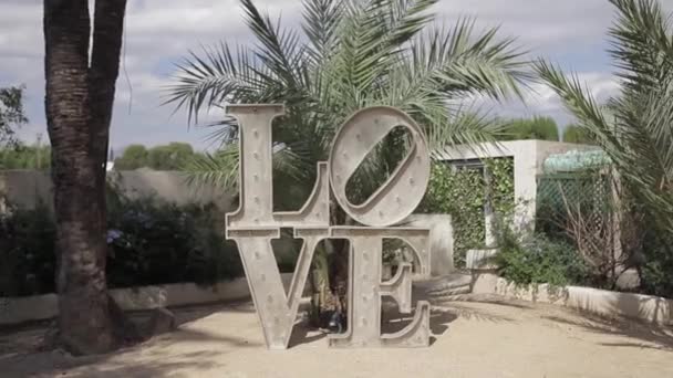 Bright Poster Word Love Lovely Garden — Stock Video