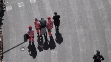 Valencia - İspanya, 17 Mart 2019: Town Hall Square Valencia, Mascleta ve Fallas.