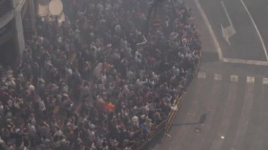 Valencia - İspanya, 17 Mart 2019: Town Hall Square Valencia, Mascleta ve Fallas.