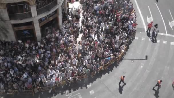 Valencia Spagna Marzo 2019 Piazza Del Municipio Valencia Mascleta Fallas — Video Stock