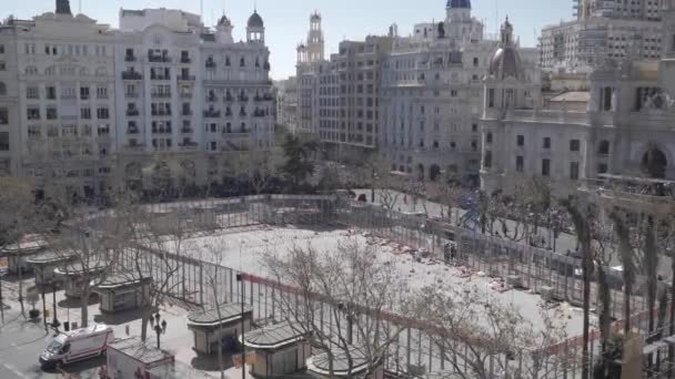 Walencja Hiszpania Marca 2019 Ratusz Placu Walencji Mascleta Fallas — Wideo stockowe