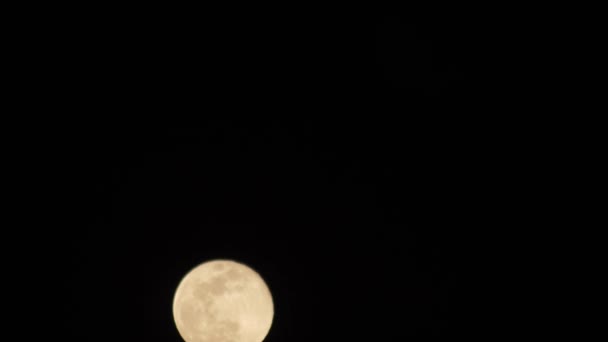 Bulan Purnama Langit Mendung Awan Hitam Menutupi Bulan Dengan Kamera — Stok Video