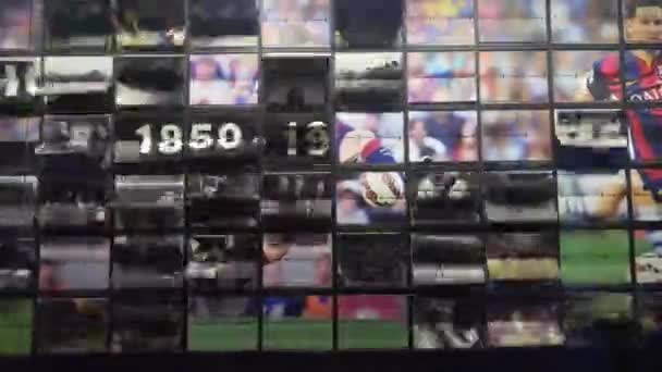 Barcelona Espanha Agosto 2017 Mosaico Parede Com Imagens Jogadores Barcelona — Vídeo de Stock