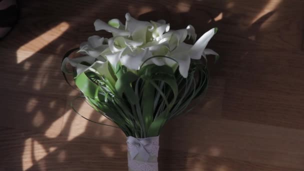 Bouquet Sposa Verde Bianco — Video Stock