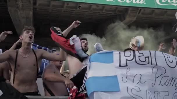 Elche Spanje Oktober 2019 Voetbalvriendelijke Wedstrijd Argentinië Ecuador Argentijnse Fans — Stockvideo