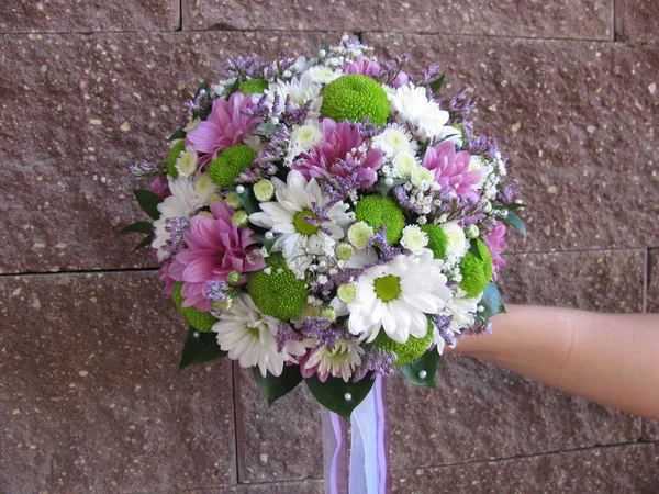 Bouquet Sposa Brillante Matrimonio — Foto Stock