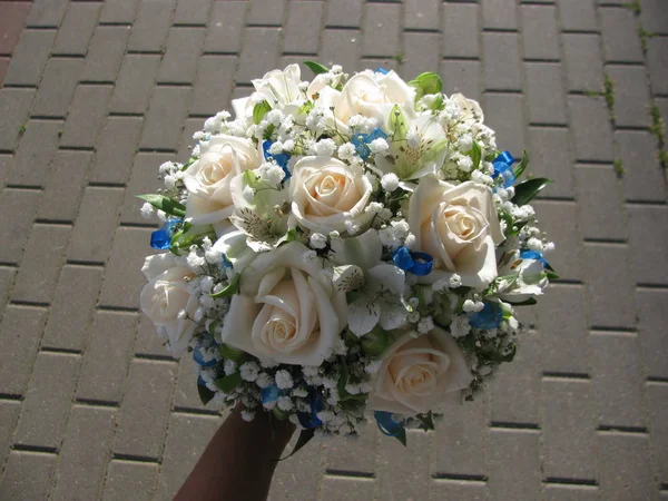 Bouquet Sposa Brillante Matrimonio — Foto Stock