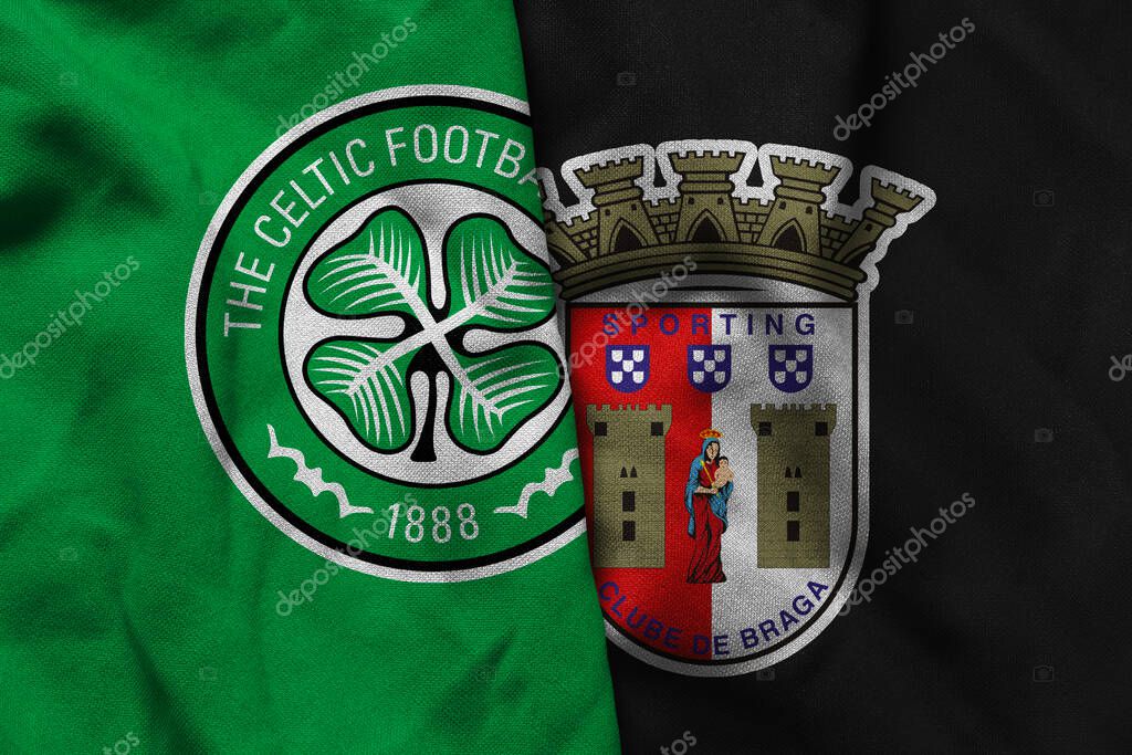 Pringsewu, Lampung; September 2, 2025; Celtic football club logo texture corrugated fabric Braga match uefa europa league match
