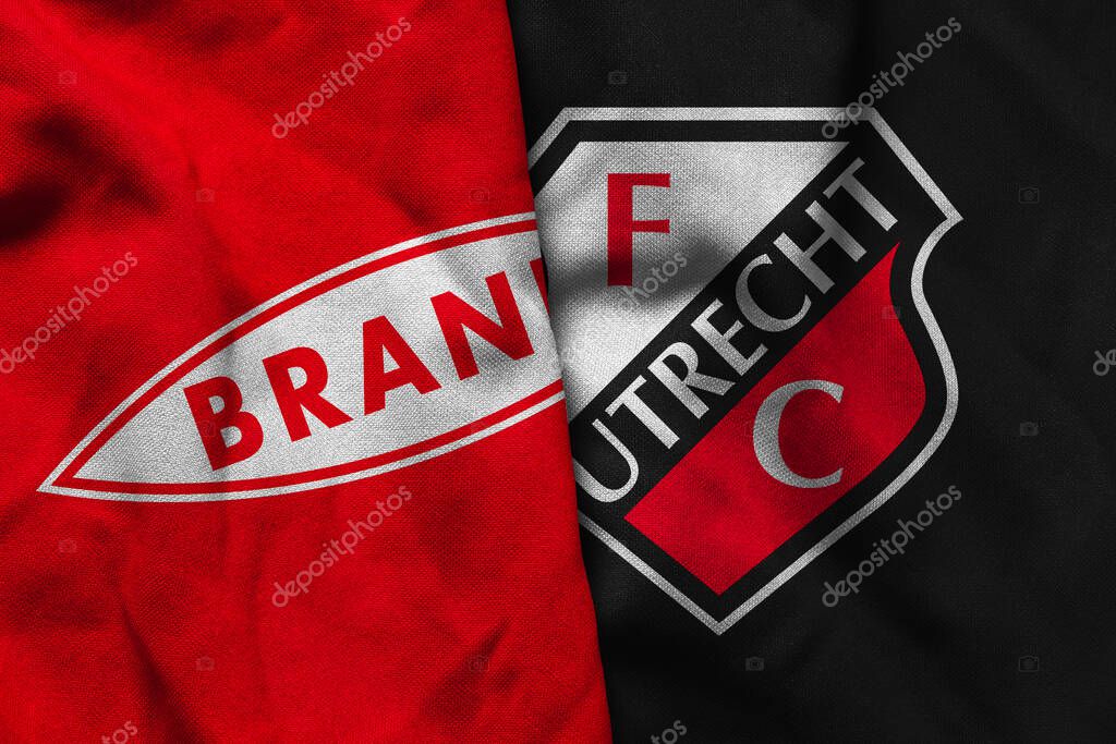 Pringsewu, Lampung; September 2, 2025; Brann  football club logo texture corrugated fabric Ultrecht match uefa europa league match