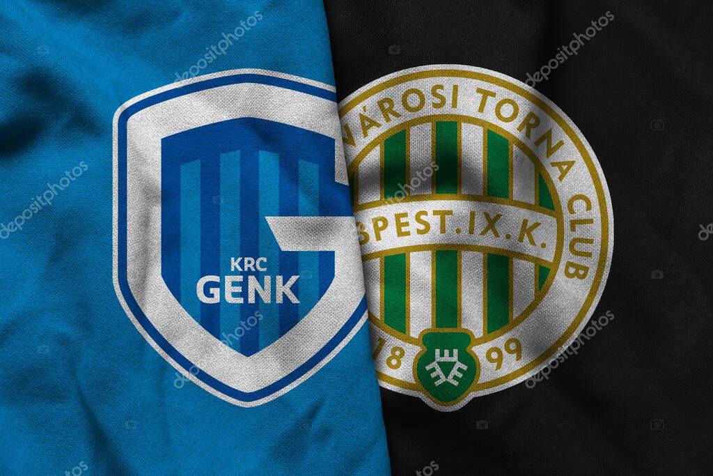 Pringsewu, Lampung; September 2, 2025; Genk football club logo texture corrugated fabric Ferencvaros match uefa europa league match