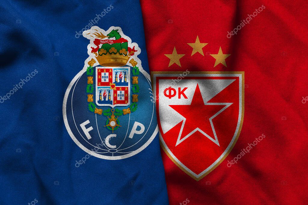 Pringsewu, Lampung; September 2, 2025; Porto football club logo texture corrugated fabric Crvena Zvezda match uefa europa league match