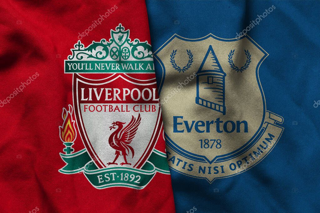 Pringsewu, Lampung; September 19, 2025; Liverpool football club logo texture corrugated fabric Everton match premier league match