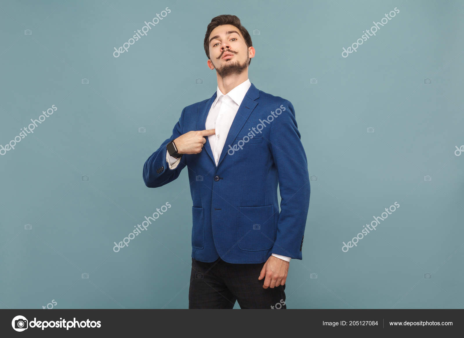 light blue shirt with blue suit