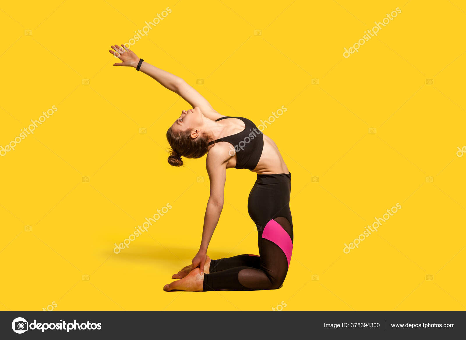 Yoga Pose: Half Camel Raised Toe Pose