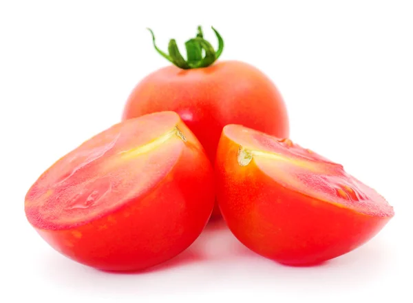Closeup Tomatoes Vine Isolated White — Stock Photo, Image