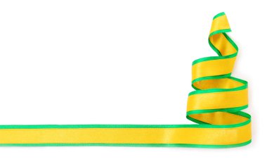 Altın şerit ve beyaz arka plan üzerinde izole yeşil sınır