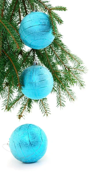 Juldekorationer Färgglada Bollar Isolerad Vit — Stockfoto