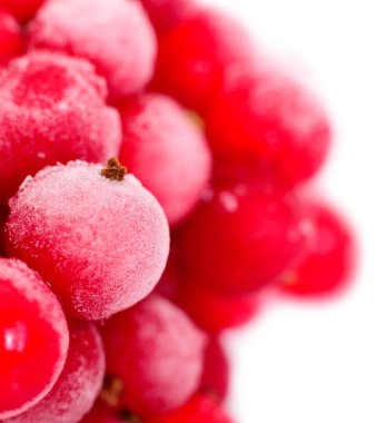 Kırmızı frenk üzümü meyveleri. Buzlu.