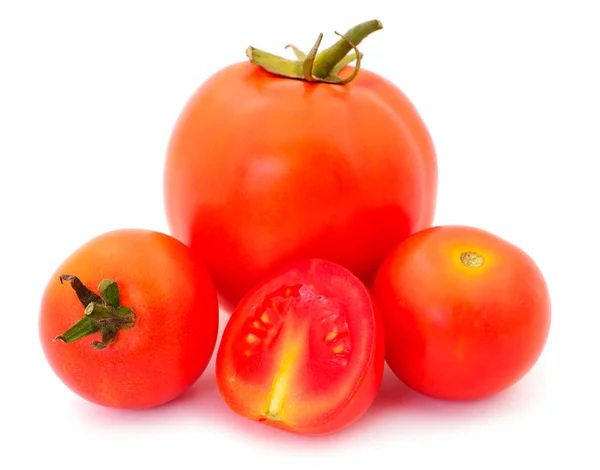 Tomates isolados em branco. — Fotografia de Stock