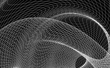 Arka plan dinamik bir dalga ile. Büyük veri. Siyah bir arka plan üzerinde vektör çizim. -Vektör