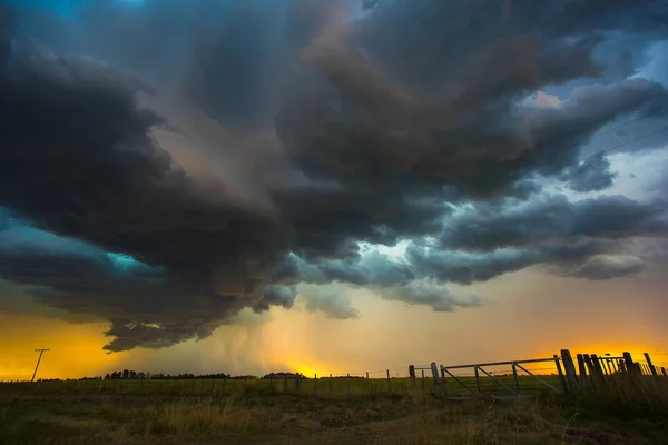 Pampas landscape with thunder storm, Argentina