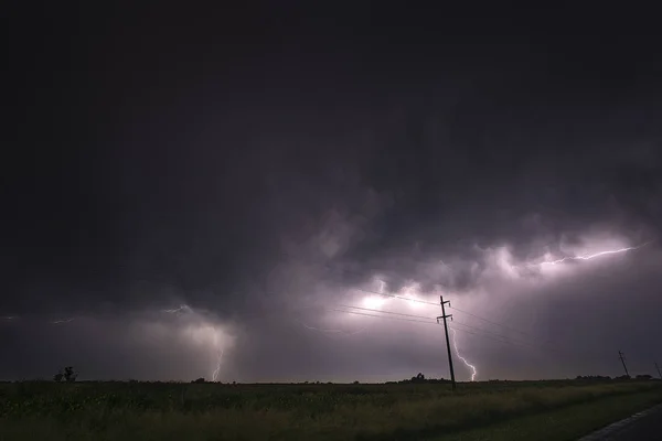 Pampas Landschap Met Thunder Storm Argentinië — Stockfoto