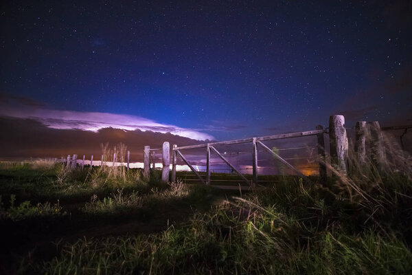 Pampas landscape at night, Argentina
