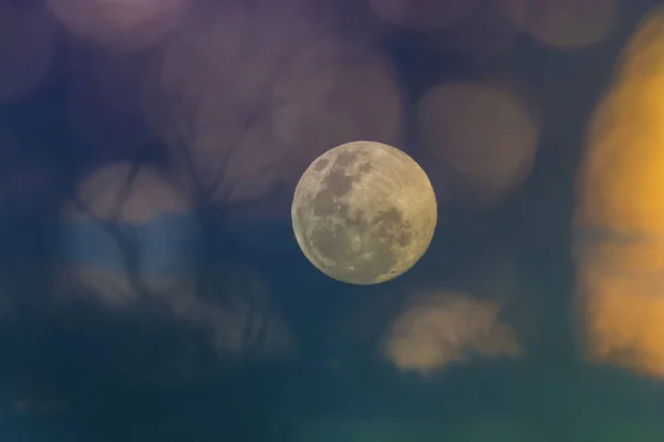 Bulan Purnama Abstrak Latar Langit — Stok Foto