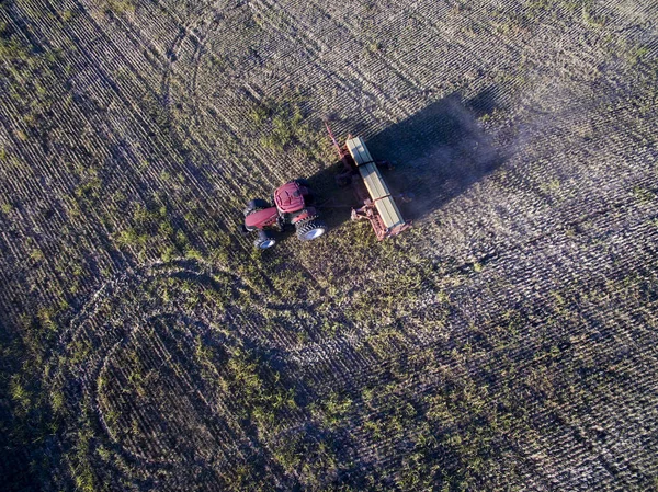 Direct seeding, agricultural machinery, in La Pampa, patagonia