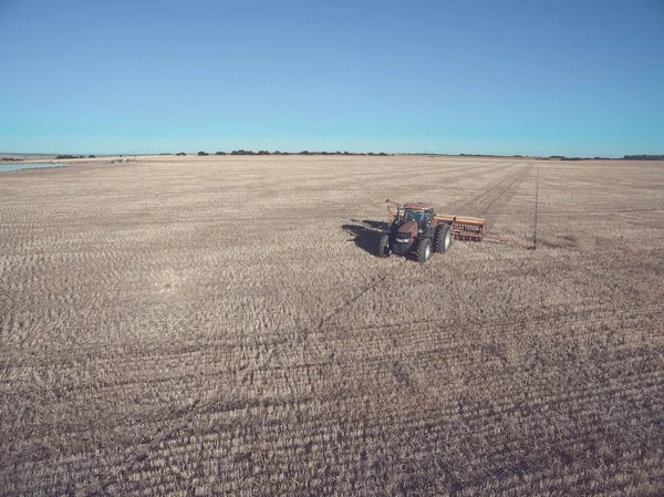Traktor Secí Stroj Přímý Výsev Pampa Argentina — Stock fotografie