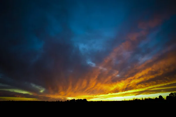 Táj Drámai Sky Sunset Pampa Patagonia Argentína — Stock Fotó